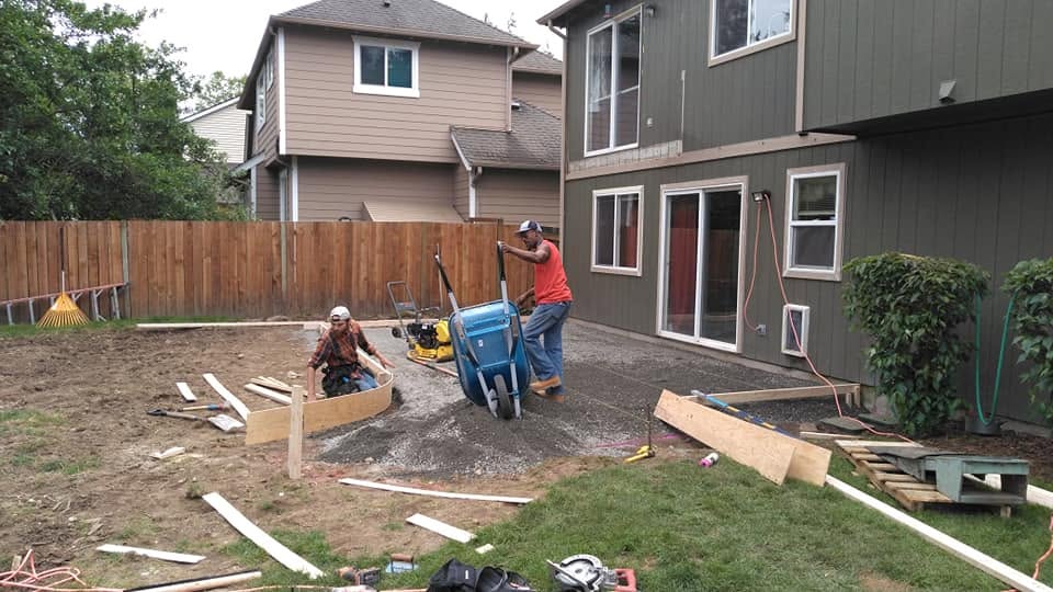 Backyard before deck construction began