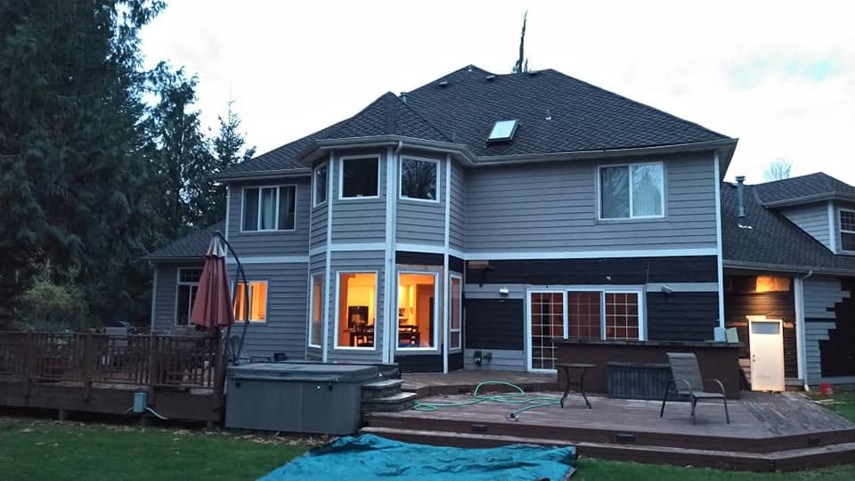 Completed rear exterior of a custom home